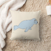 Blauer Seehund Kissen (Decke)