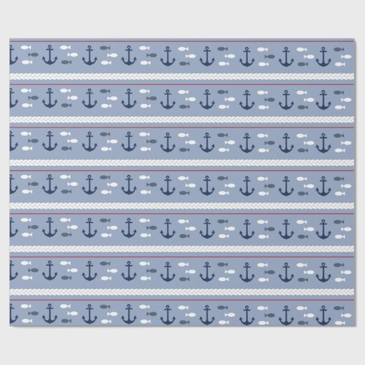 Blauer Seesommer Geschenkpapier (Flach)