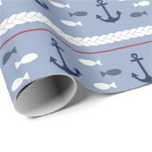 Blauer Seesommer Geschenkpapier (Rolleneckpunkt)