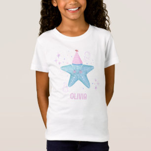 Blauer Seestern 1. Geburtstag Mädchen Ozean-Party T-Shirt