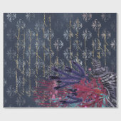 Blauer Seetang und Blauer Fisch Geschenkpapier (Flach)