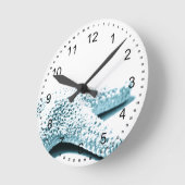 Blauer Seeteufel Runde Wanduhr (Winkel)