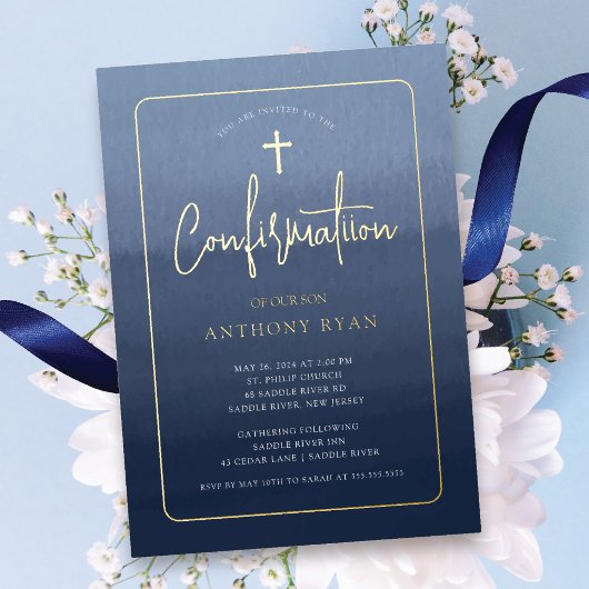 Blauer Segen Bestätigung Einladung