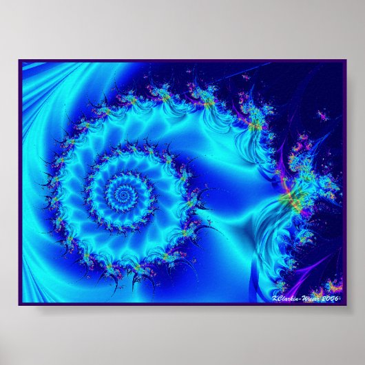 Blauer Seidenbrand Poster (Vorne)