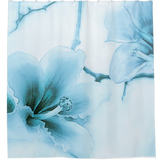 Blauer Seidenfleckbaum Blossom Duschvorhang (Vorderseite)