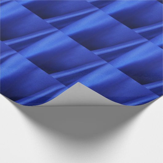 Blauer Seidenstoff Abstrakt Geschenkpapier (Ecke)