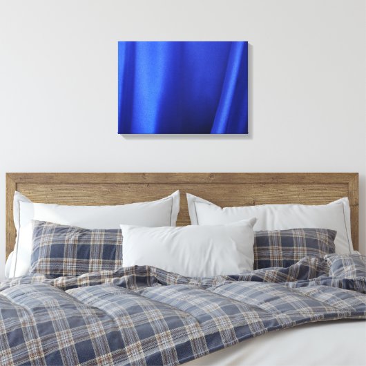 Blauer Seidenstoff Abstrakt Leinwanddruck (Insitu (Schlafzimmer))