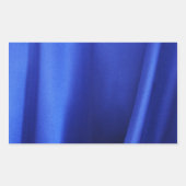Blauer Seidenstoff Abstrakt Rechteckiger Aufkleber (Vorderseite)