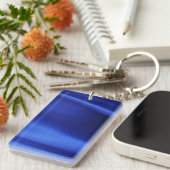 Blauer Seidenstoff Abstrakt Schlüsselanhänger (Vorderseite rechts)