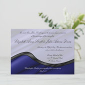 Blauer Seidenwind Einladung zum Hochzeitsauftakt (Stehend Vorderseite)