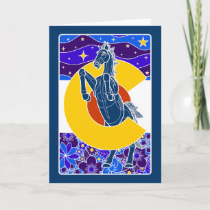 Blauer Senf Feiertagskarte