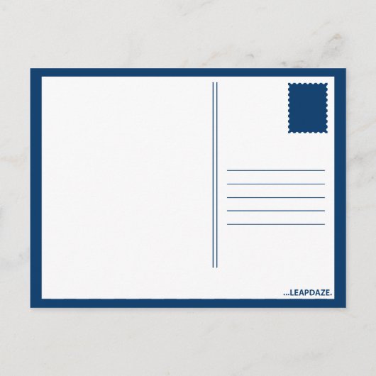 Blauer Senf Postkarte (Rückseite)