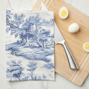 Blauer Shabby-Chic-Cottage-Stil französischer Toil Geschirrtuch