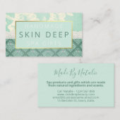 Blauer Shabby Chic Wellness-Center Badeseife Kapuz Visitenkarte (Vorne/Hinten)