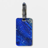 Blauer Shimmer Name und Monogramm Gepäckanhänger (Rückseite vertikal)