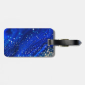 Blauer Shimmer Name und Monogramm Gepäckanhänger (Rückseite horizontal)