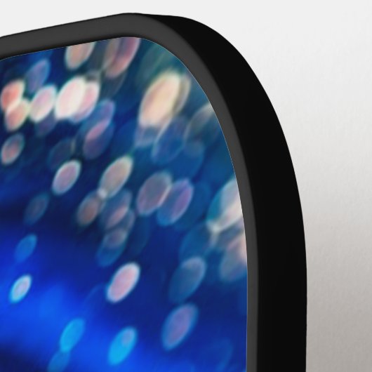 Blauer Shimmer Name und Monogramm Personalisiert Pickleball Schläger (Linke Seite)