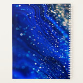 Blauer Shimmer Name und Monogramm Planer (Rückseite)