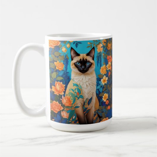 Blauer Siamese Katze Botanischer Garten Kaffeetasse (Links)