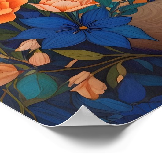 Blauer Siamese Katze Botanischer Garten Poster (Ecke)