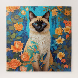 Blauer Siamese Katze Botanischer Garten Puzzle