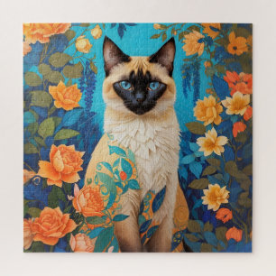 Blauer Siamese Katze Botanischer Garten Puzzle