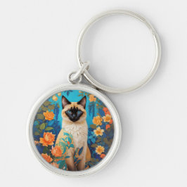 Blauer Siameskatze Schlüsselanhänger