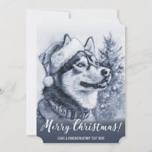 Blauer Sibirischer Husky Weihnachten
