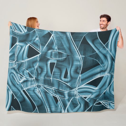 Blauer, sich überlappender Streifen, hervorgehoben Fleecedecke (Beispiel)