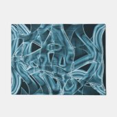 Blauer, sich überlappender Streifen, hervorgehoben Fußmatte (Vorderseite)