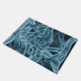 Blauer, sich überlappender Streifen, hervorgehoben Fußmatte