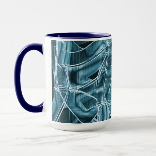 Blauer, sich überlappender Streifen, hervorgehoben Tasse (Links)