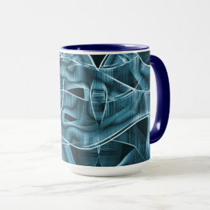 Blauer, sich überlappender Streifen, hervorgehoben Tasse