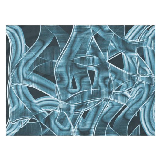 Blauer, sich überlappender Streifen, hervorgehoben Tischdecke (Vorderseite (Horizontal))
