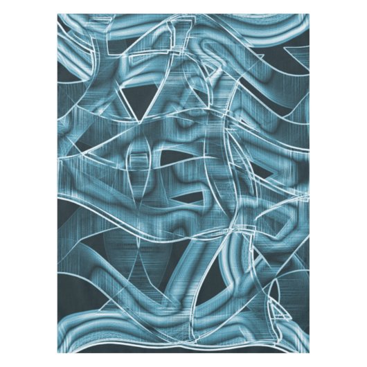 Blauer, sich überlappender Streifen, hervorgehoben Tischdecke (Vorderseite)