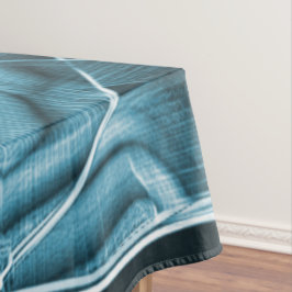 Blauer, sich überlappender Streifen, hervorgehoben Tischdecke