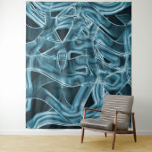 Blauer, sich überlappender Streifen, hervorgehoben Wandteppich (Beispiel)