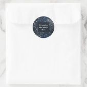Blauer Silberglanz Funkellichter Glam Sparkle Glit Runder Aufkleber (Tasche)