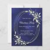 Blauer Silbergrün Weihnachten Party Einladung (Vorderseite)