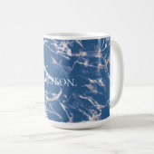 Blauer Silbermarmor Kaffeetasse (VorderseiteRechts)
