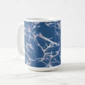 Blauer Silbermarmor Kaffeetasse (Vorderseite Links)