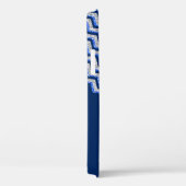 Blauer silberner Glitzer-Zickzack personalisiertes Case-Mate iPhone Hülle (Rückseite / Rechts)