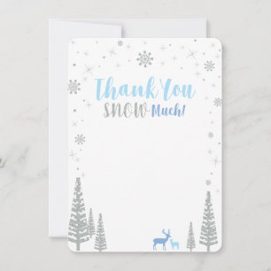 Blauer & silberner Junge Winterwunderland Danke Mitteilungskarte