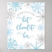 Blauer Silberwärme an der heißen Schokolade Bar Poster (Vorne)