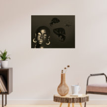 Blauer Sirenen-Kunstposter