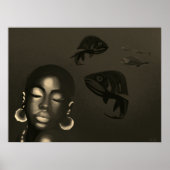 Blauer Sirenen-Kunstposter Poster (Vorne)