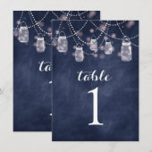 Blauer Skateboard Mason Jar Tischnummern (Vorne/Hinten)