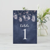 Blauer Skateboard Mason Jar Tischnummern (Stehend Vorderseite)