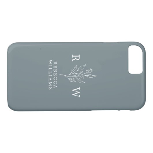 Blauer Sketch-Wildblume Case-Mate iPhone Hülle (Rückseite (Horizontal))