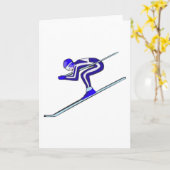 Blauer Ski fasten Karte (Gelbe Blume)